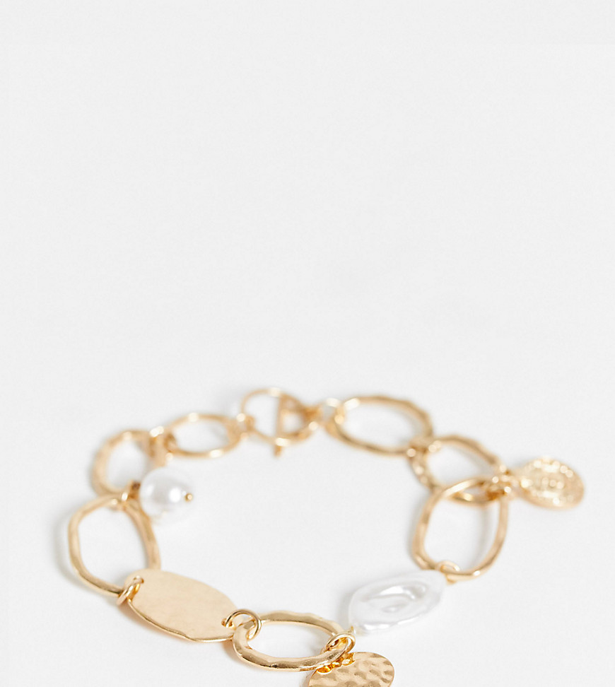 South Beach faux pearl bracelet in gold
