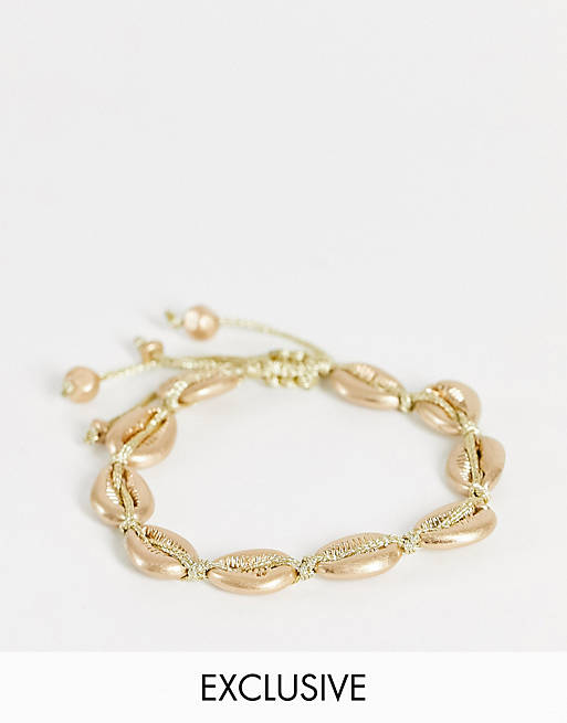 South Beach faux shell anklet in gold