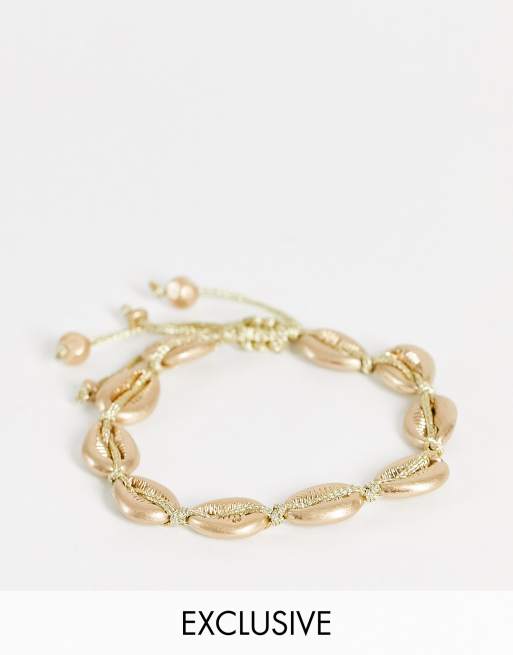 Gold seashell deals anklet