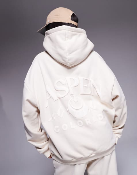 South Beach - Felpa con cappuccio crema oversize - view 1