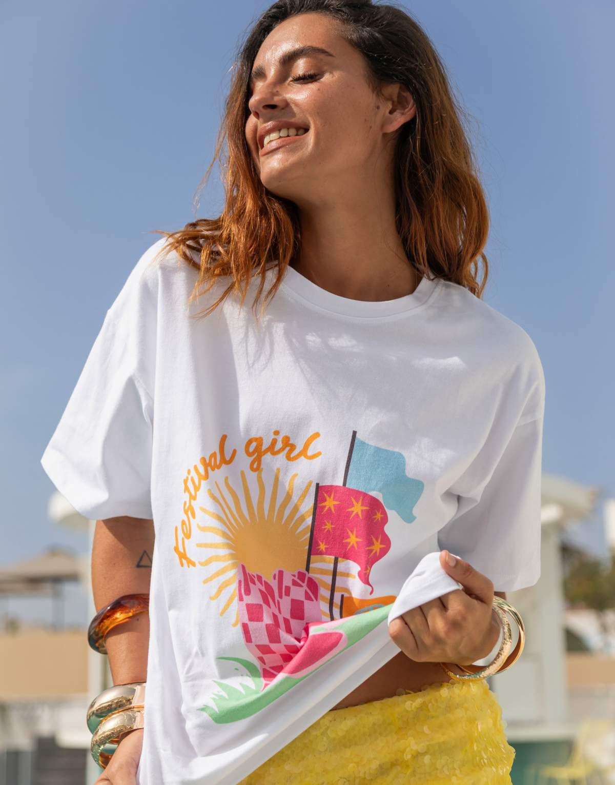 South Beach Festival Printed Oversized T-shirt