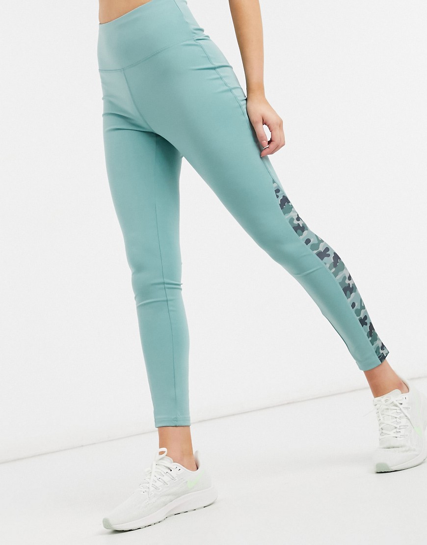 South Beach - Fitness - Blå leggings med printet panel