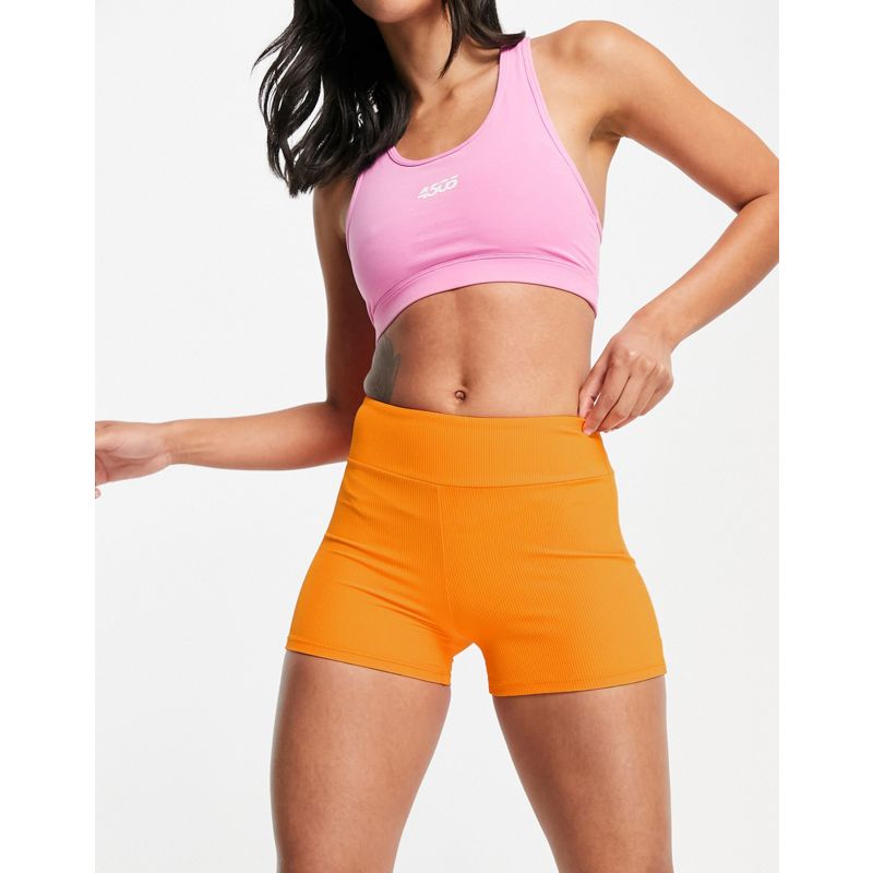 South Beach – Fitness – Gerippte Booty-Shorts in Orange