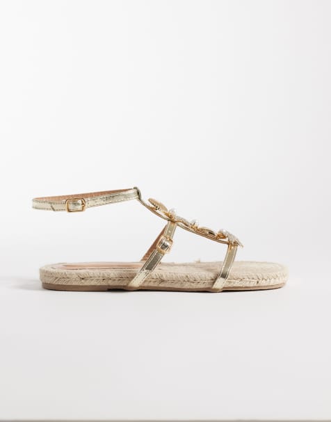 South Beach – Flache Sandalen in Gold mit Seestern-Detail - view 1