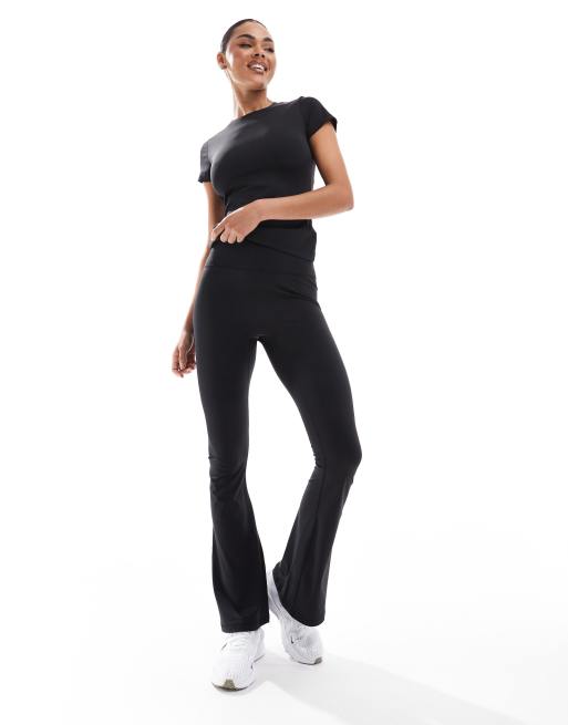 South Beach Flared high waist  legging in black