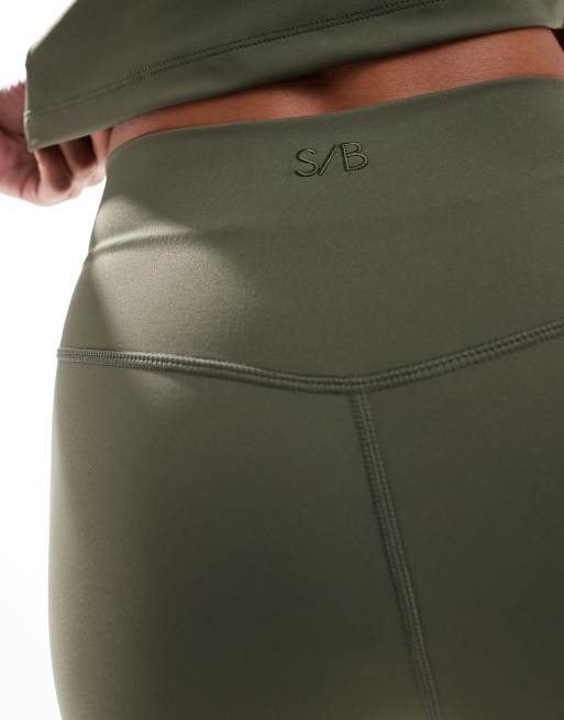 South Beach - Flared legging met hoge taille in kaki, 5 van 5
