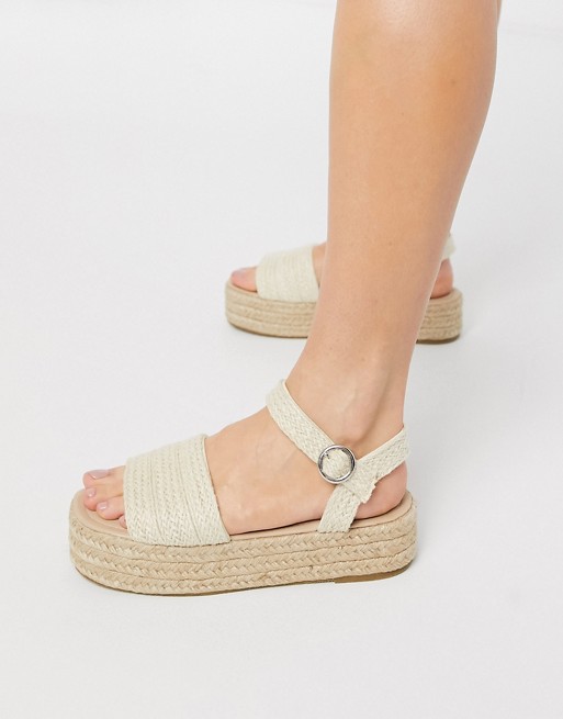 South Beach flatform espadrille sandals in woven | ASOS