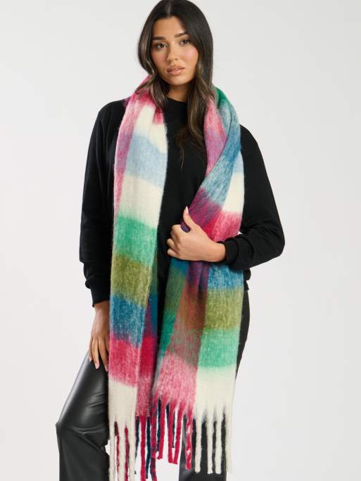 South Beach Fluffy oversized scarf in green ASOS