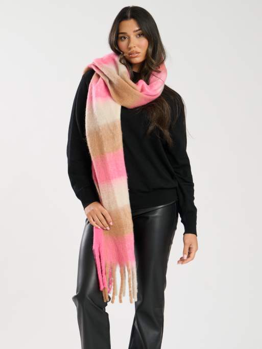 South Beach Fluffy oversized scarf in pink | ASOS