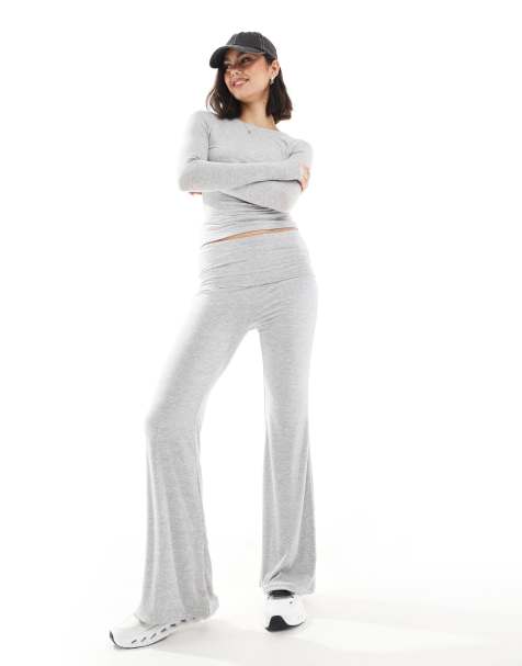 South Beach Fold over flared leggings in grey - view 1