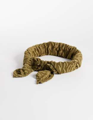 Foulard en jacquard - Vert kaki