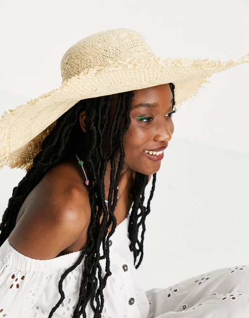 Natural Frayed Edge Straw Hat