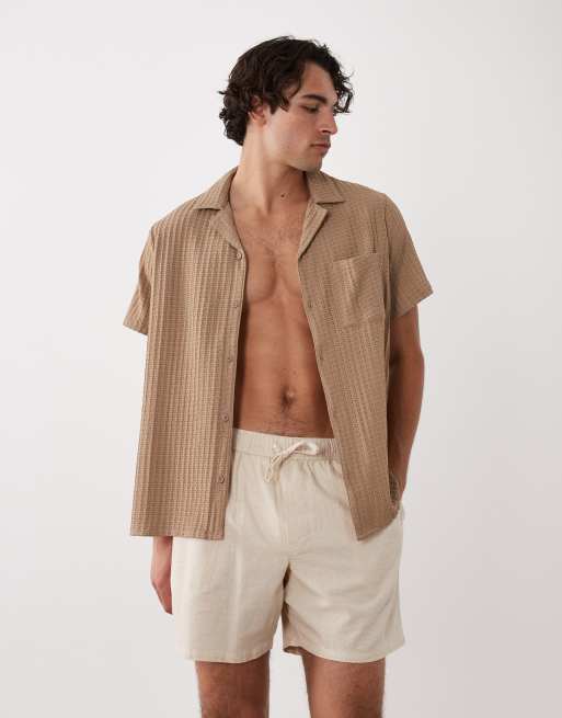 South Beach – Gehäkeltes Strandhemd in Hellbeige, 5 von 5