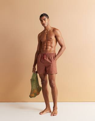 South Beach Geo Print Swim Shorts