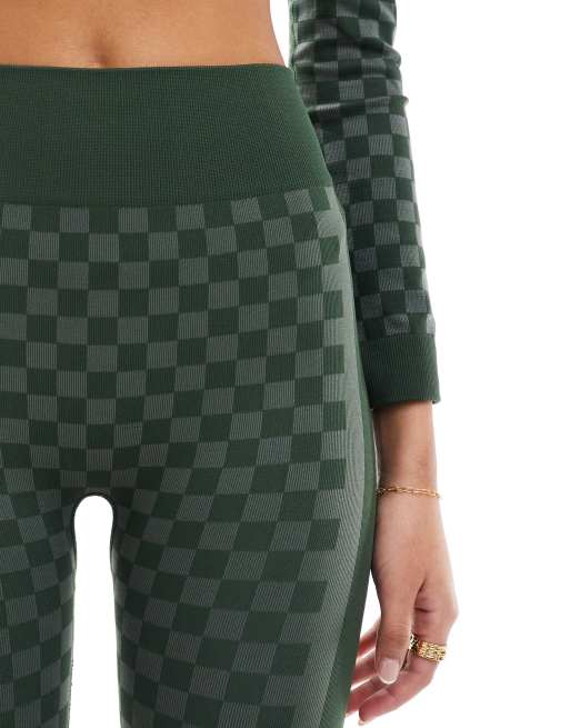 South Beach Geometric seamless leggings in khaki