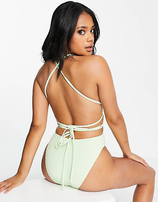 South Beach Gingham swimsuit green