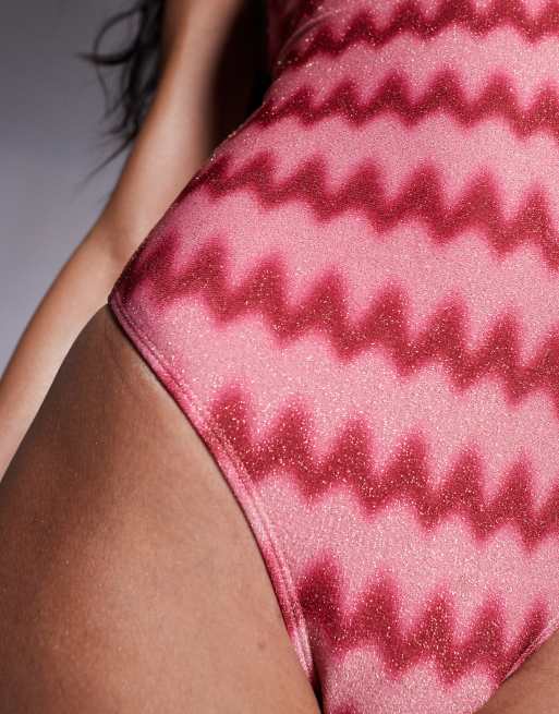 Pink Chevron Print Leticia Swimsuit main image 1