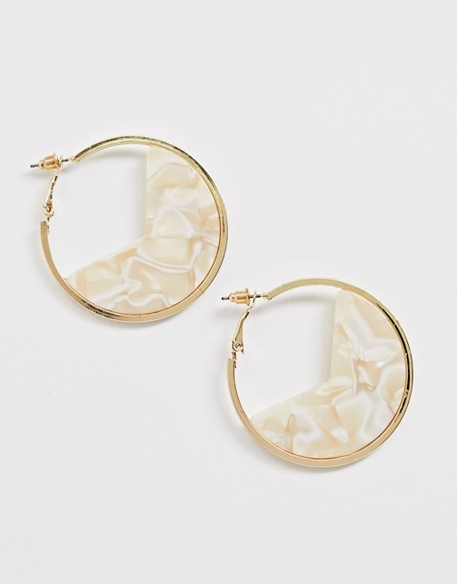 South Beach gold with resin infill hoop earrings