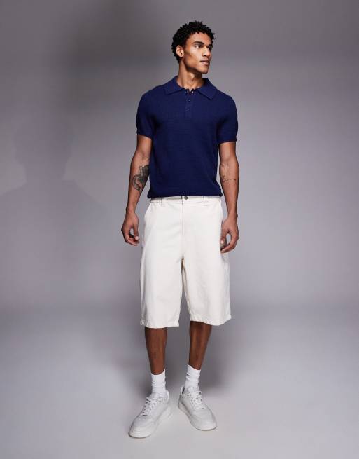 South Beach – Granatowa dzianinowa koszulka polo, 2 z 5