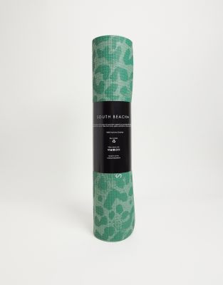 South Beach - Grøn yogamåtte med dyreprint