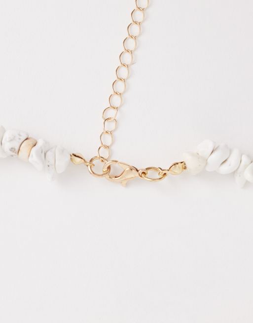 South Beach – Guldfärgat halsband med sjöstjärnor, snäckor och stenpärlor, 3 av 4