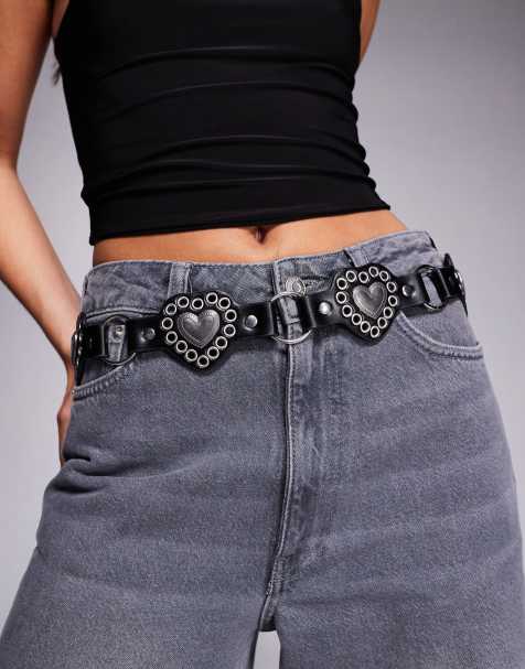 South Beach – Gürtel in Schwarz mit Herzen und Quastendetail - view 1