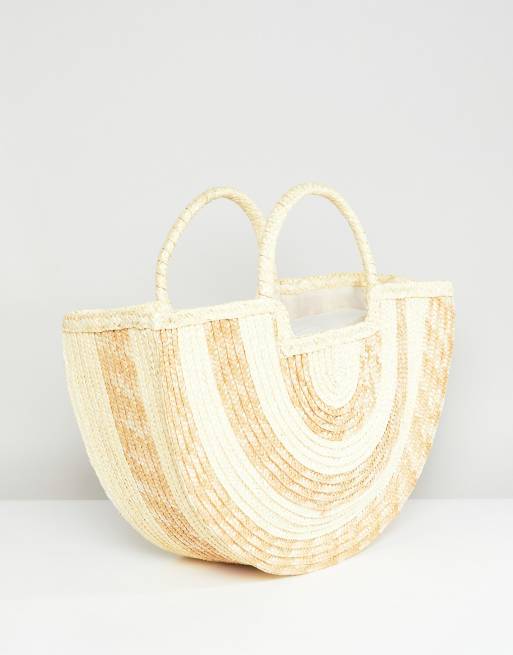 Half moon hot sale straw tote