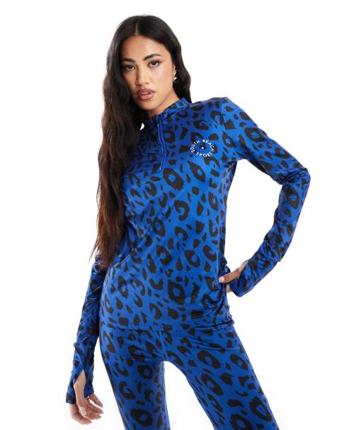 South Beach Half zip long sleeve base layer in blue - view 1