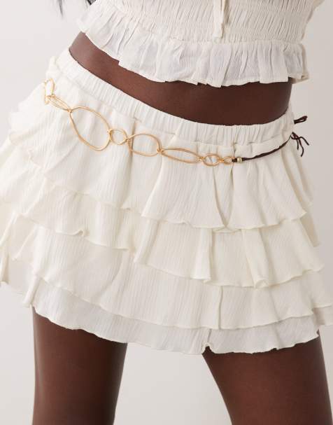 South Beach hammered circle chain belt in gold - view 1