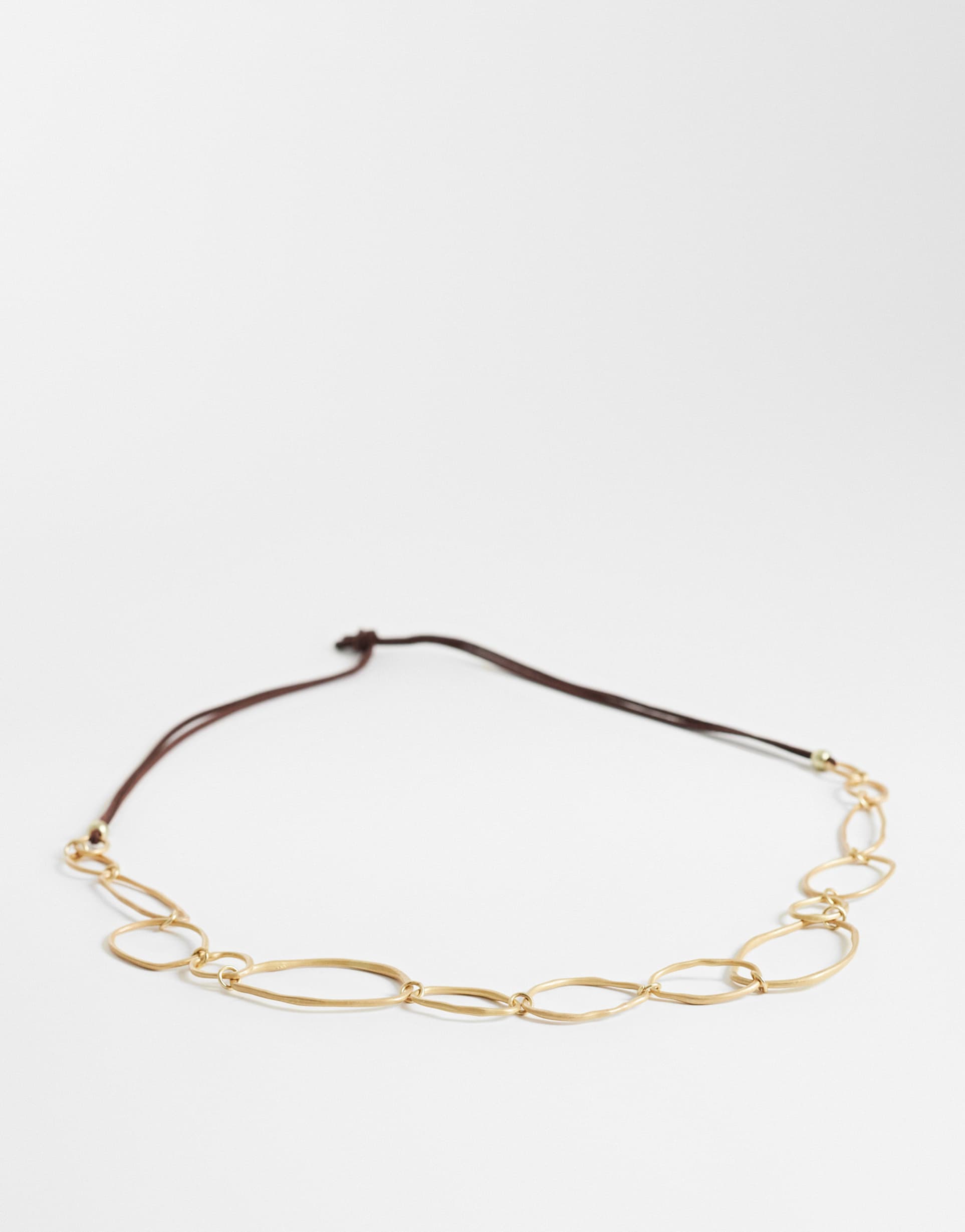 south beach hammered circle chain belt in gold