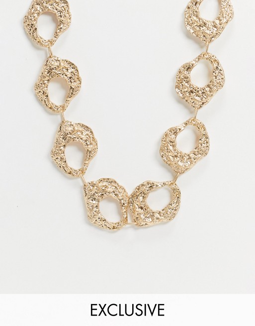 South Beach hammered necklace in gold