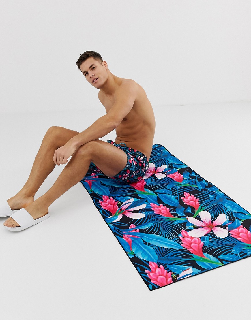 South Beach - Handdoek met bloemenprint-Multi