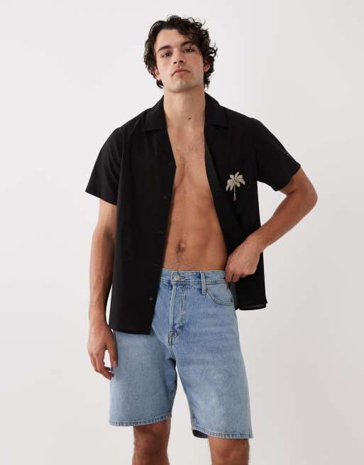 South Beach – Hemd in Schwarz mit Stickerei am Rücken, 5 von 5
