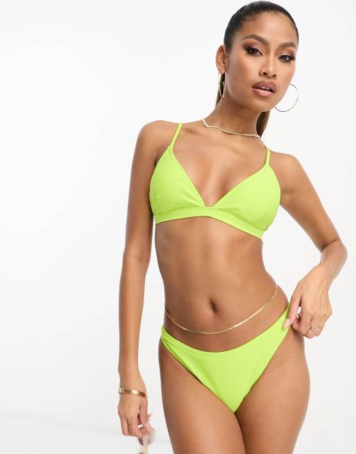 South Beach high rise bikini bottom in neon yellow