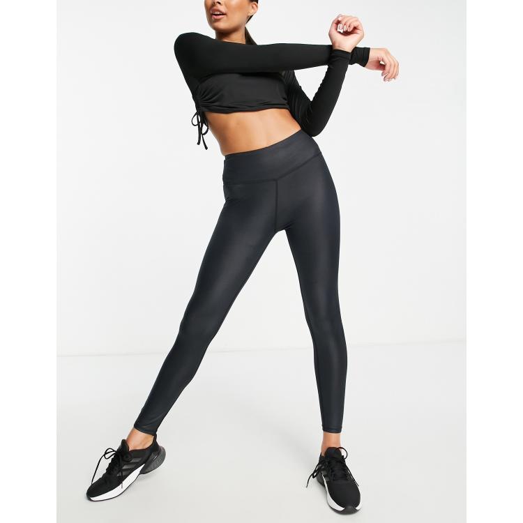 South Beach high shine leggings in dark green