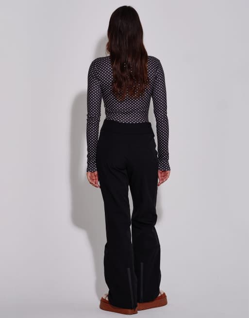 South Beach High waisted flared ski trousers in black, 6 of 6