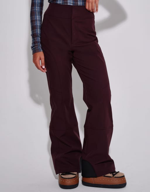 South Beach High waisted flared ski trousers in brown, 2 of 4