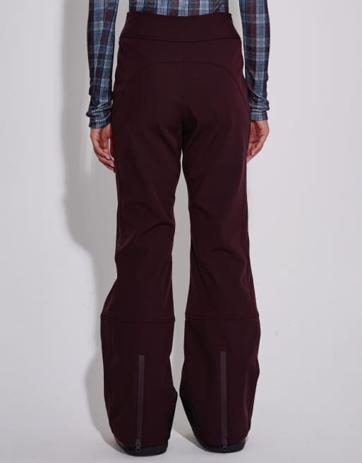 South Beach High waisted flared ski trousers in brown, 4 of 4