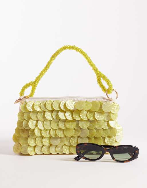 South Beach - Ibiza - Borsa da spalla verde decorata con conchiglie, 2 di 4