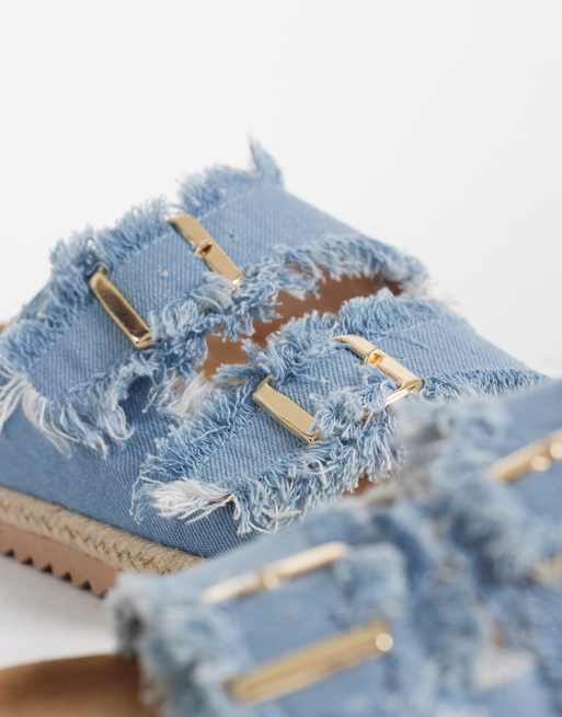 South Beach – Jasnoniebieskie sandały espadryle z dwiema klamrami, 3 z 4