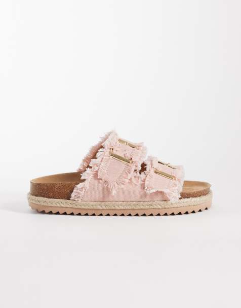 South Beach – Jasnoróżowe sandały espadryle z dwiema klamrami - view 1