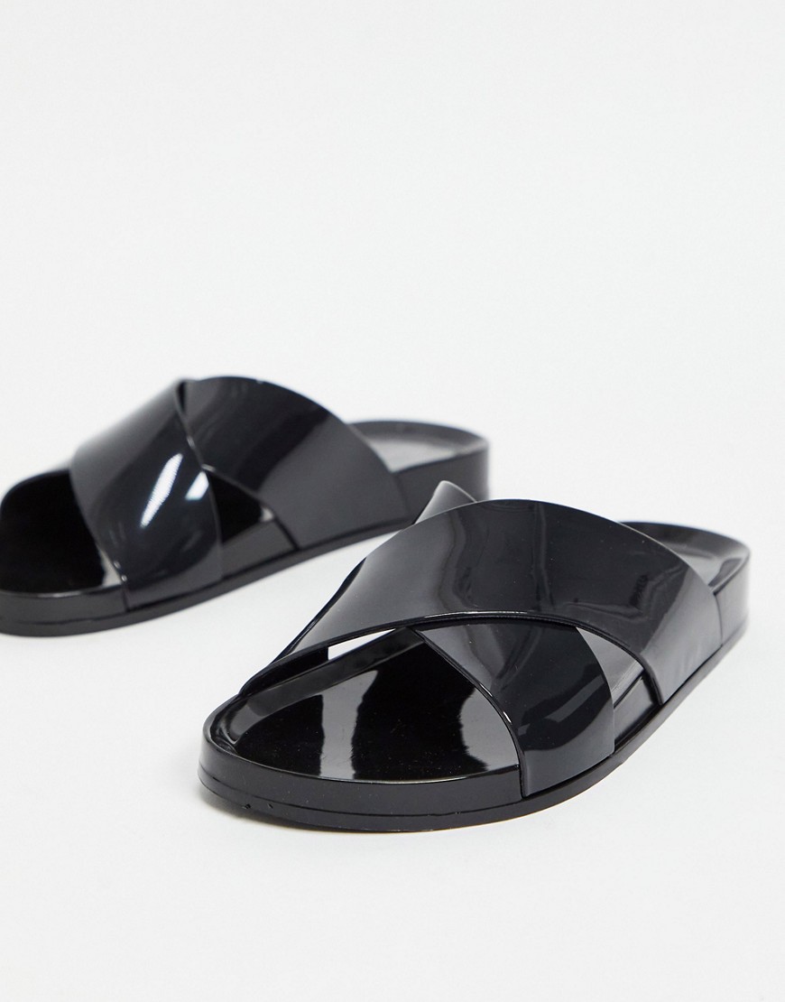 South Beach jelly slides in solid black