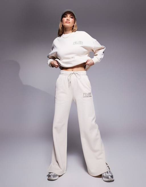 South Beach - Joggers a fondo ampio color crema