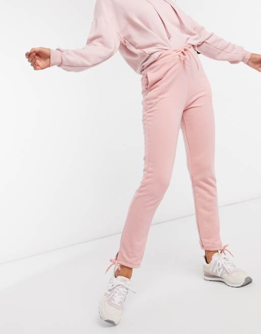 South Beach - Hoodie court et pantalon de jogging coupe slim - Rose thé , 3 de 3