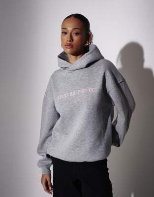 South Beach - Kapuzenpullover in Grau mit „Made in Heaven"-Stickerei