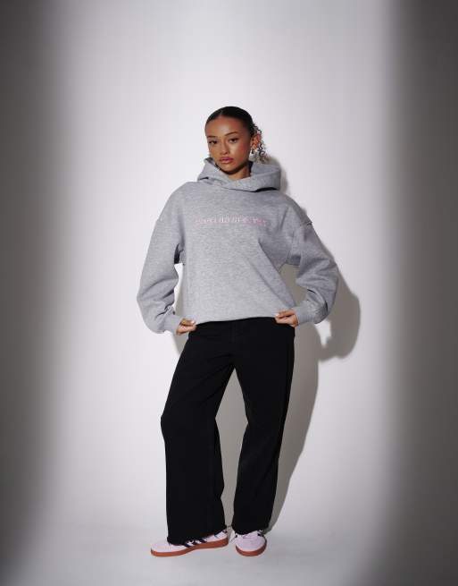 South Beach – Kapuzenpullover in Grau mit „Made in Heaven“-Stickerei, 3 von 4