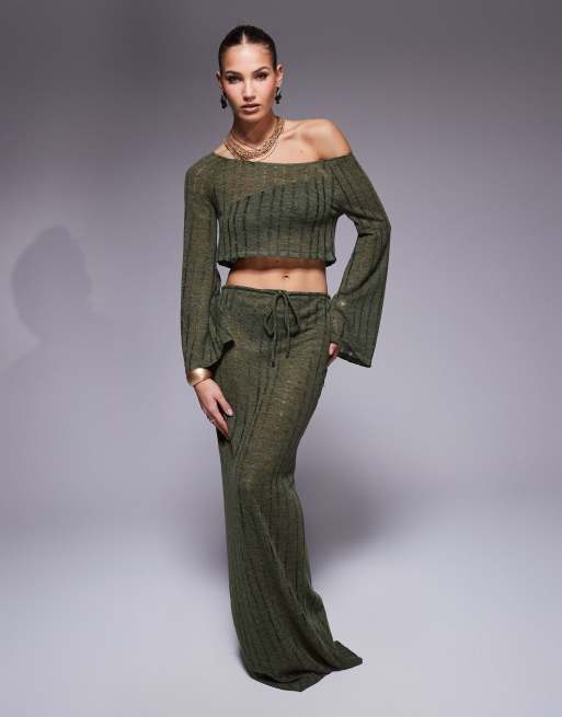 South Beach knit beach set in khaki