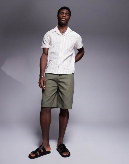 South Beach knit beach shirt in beige, 2 of 4