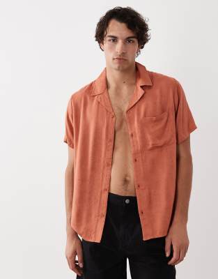 South Beach Knit Beach Shirt In Orange