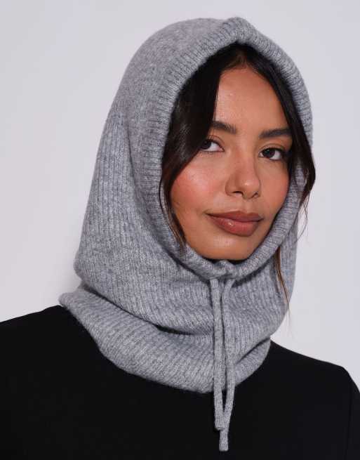 South Beach Knitted balaclava in grey, 2 of 4